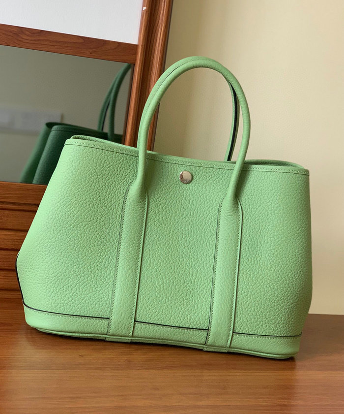 Hermes Leather Garden Party 30 36 Bag Light Green HG30361