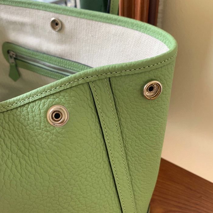 Hermes Leather Garden Party 30 36 Bag Light Green HG30361