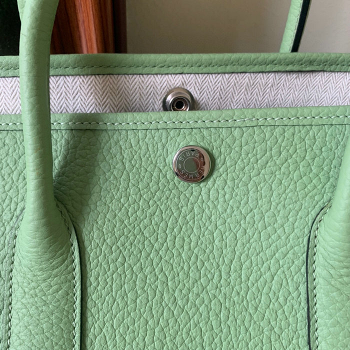 Hermes Leather Garden Party 30 36 Bag Light Green HG30361