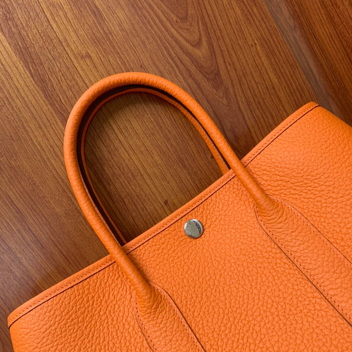 Hermes Leather Garden Party 30 36 Bag Orange HG30361