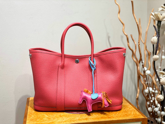 Hermes Leather Garden Party 30 36 Bag Red HG30361