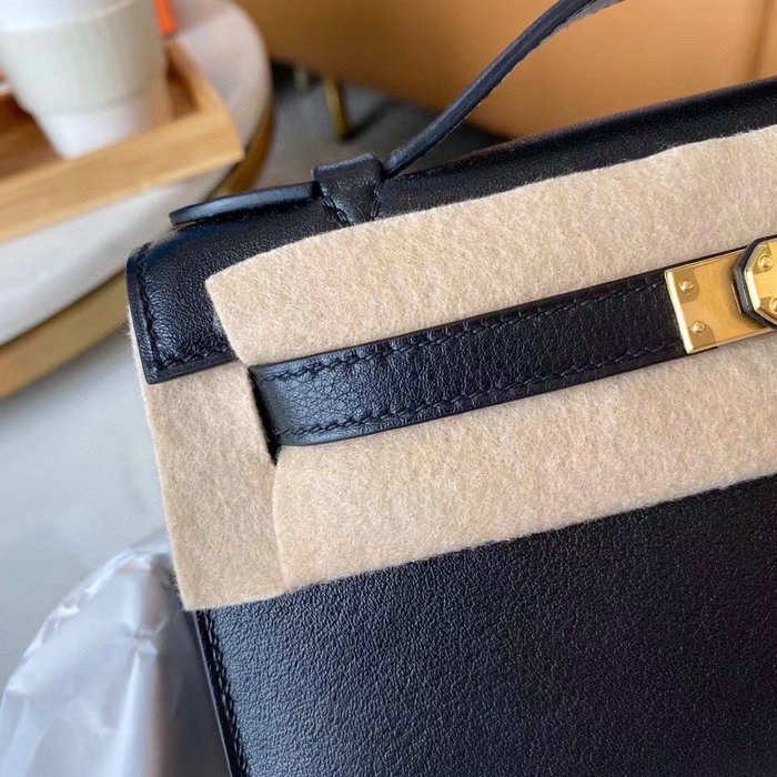 Hermes Swift Kelly Pochette Black HK2210