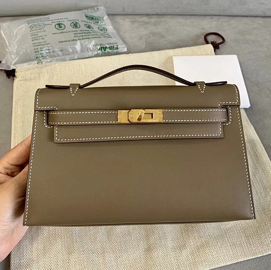 Hermes Swift Kelly Pochette Grey HK2210