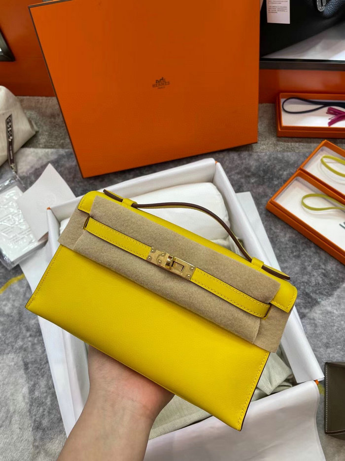 Hermes Swift Kelly Pochette Yellow HK2210