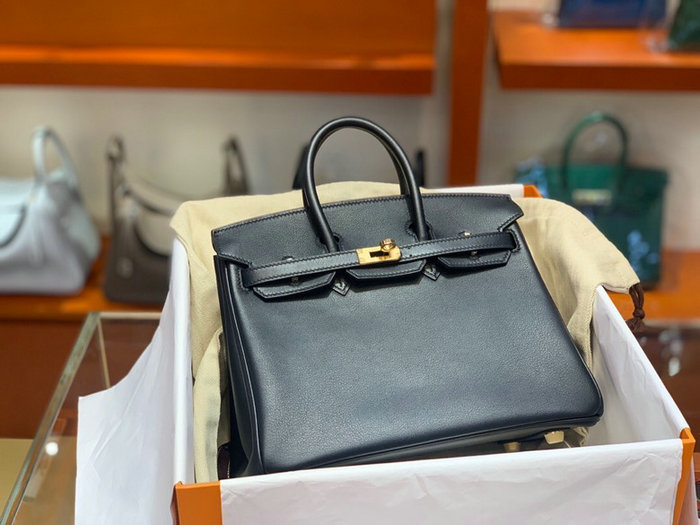 Hermes Swift Leather Birkin Bag Black HB2530356