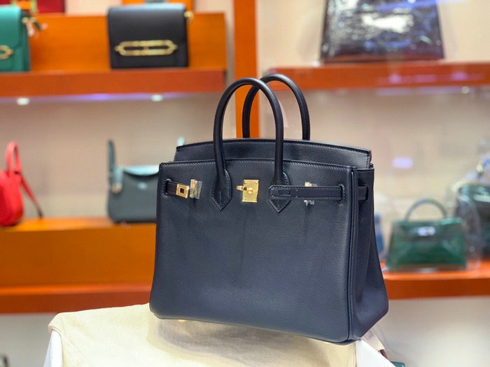 Hermes Swift Leather Birkin Bag Black HB2530356