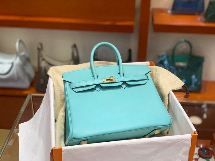 Hermes Swift Leather Birkin Bag Blue HB2530356