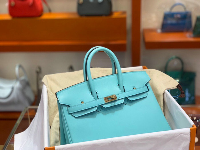 Hermes Swift Leather Birkin Bag Blue HB2530356