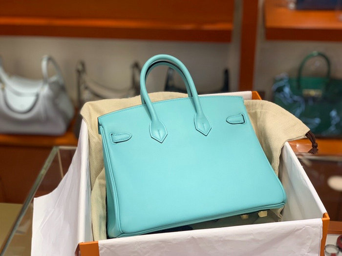 Hermes Swift Leather Birkin Bag Blue HB2530356