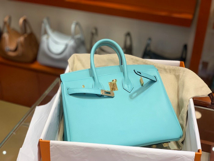 Hermes Swift Leather Birkin Bag Blue HB2530356