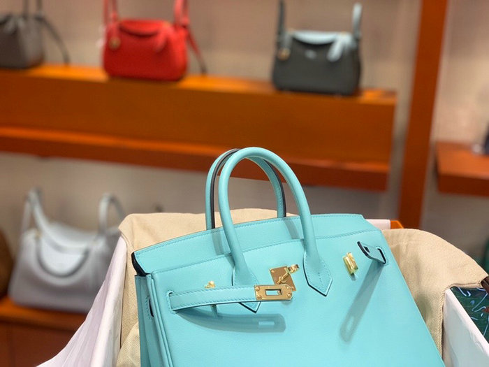 Hermes Swift Leather Birkin Bag Blue HB2530356