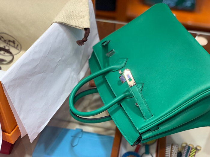 Hermes Swift Leather Birkin Bag Green HB2530356