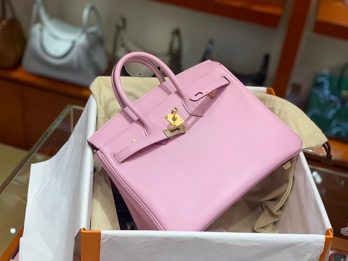 Hermes Swift Leather Birkin Bag Pink HB2530356