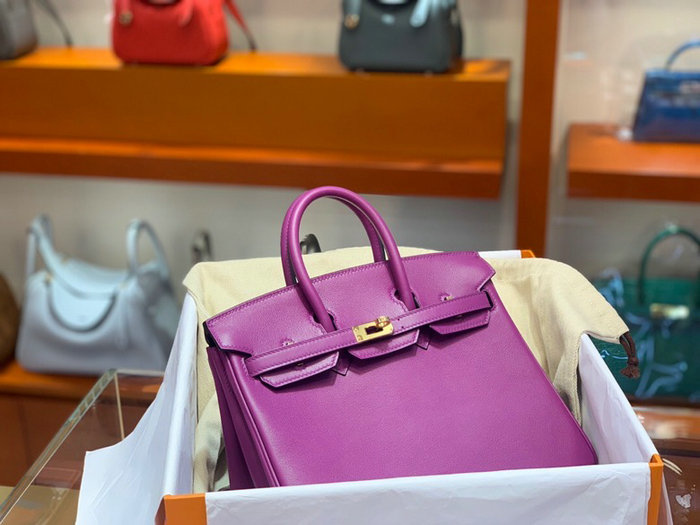 Hermes Swift Leather Birkin Bag Purple HB2530356