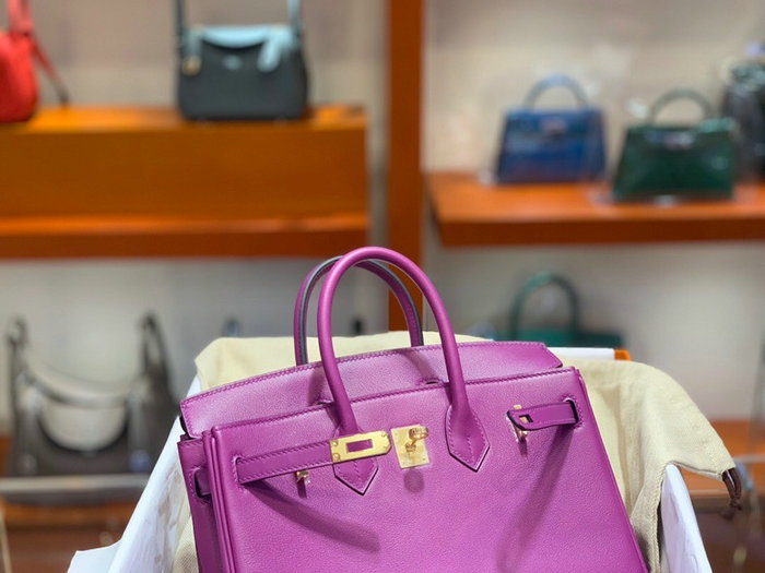 Hermes Swift Leather Birkin Bag Purple HB2530356