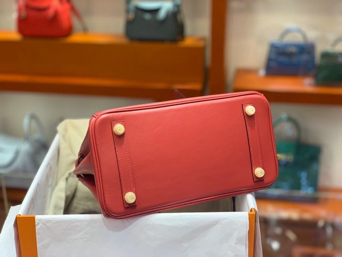 Hermes Swift Leather Birkin Bag Red HB2530356