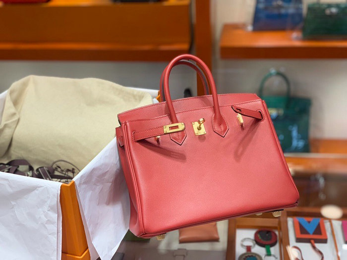 Hermes Swift Leather Birkin Bag Red HB2530356