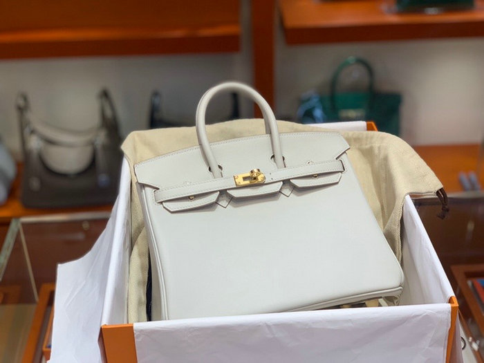 Hermes Swift Leather Birkin Bag White HB2530356