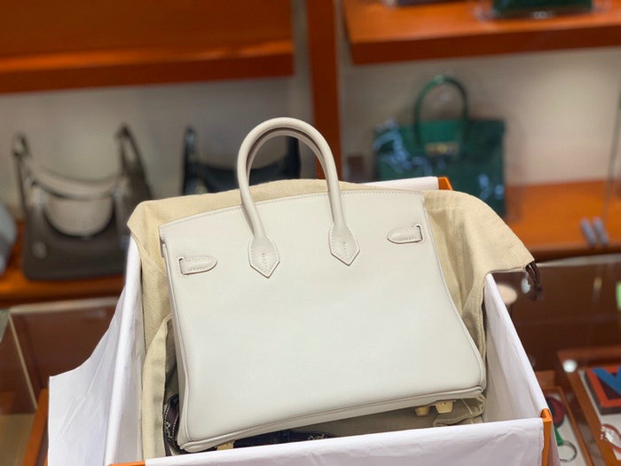 Hermes Swift Leather Birkin Bag White HB2530356