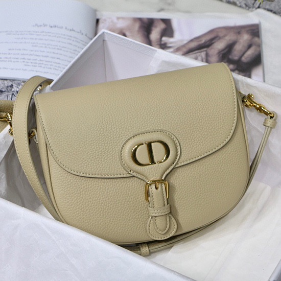 Medium Dior Grained Calfskin Bobby Bag Beige M8018