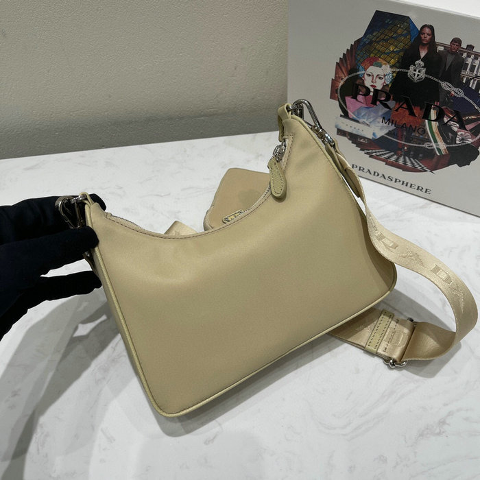 Prada Nylon Hobo Bag Khaki 1BH204