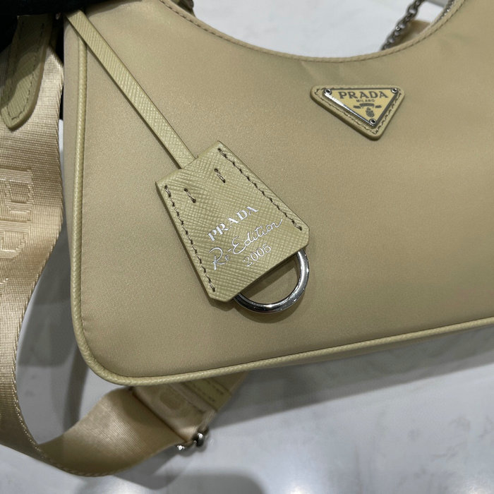 Prada Nylon Hobo Bag Khaki 1BH204