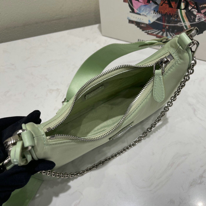 Prada Nylon Hobo Bag Light Green 1BH204