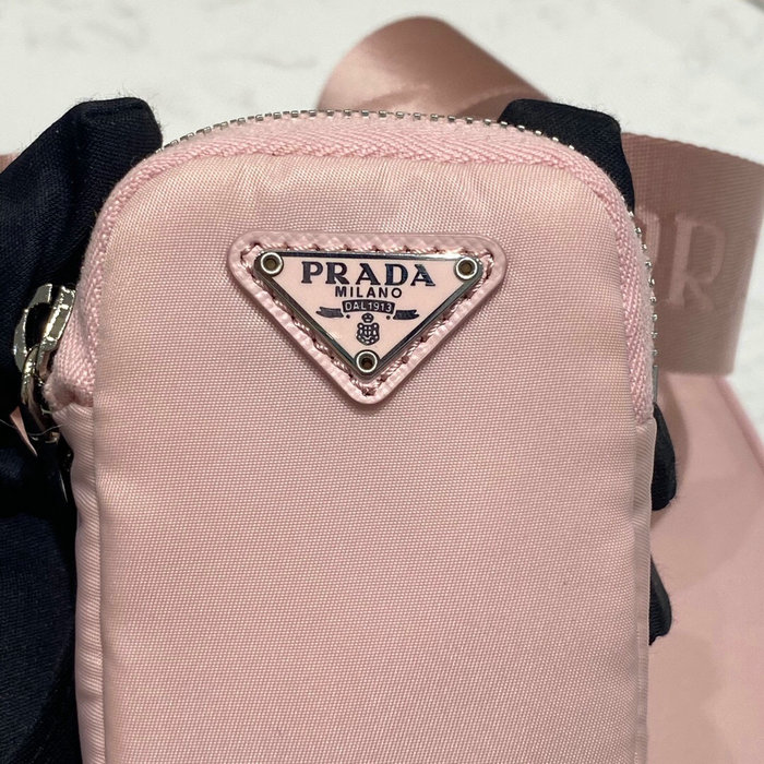 Prada Nylon Hobo Bag Light Pink 1BH204