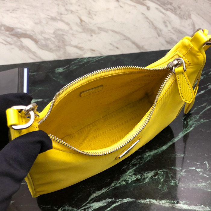 Prada Nylon Hobo Bag Yellow 1BH204