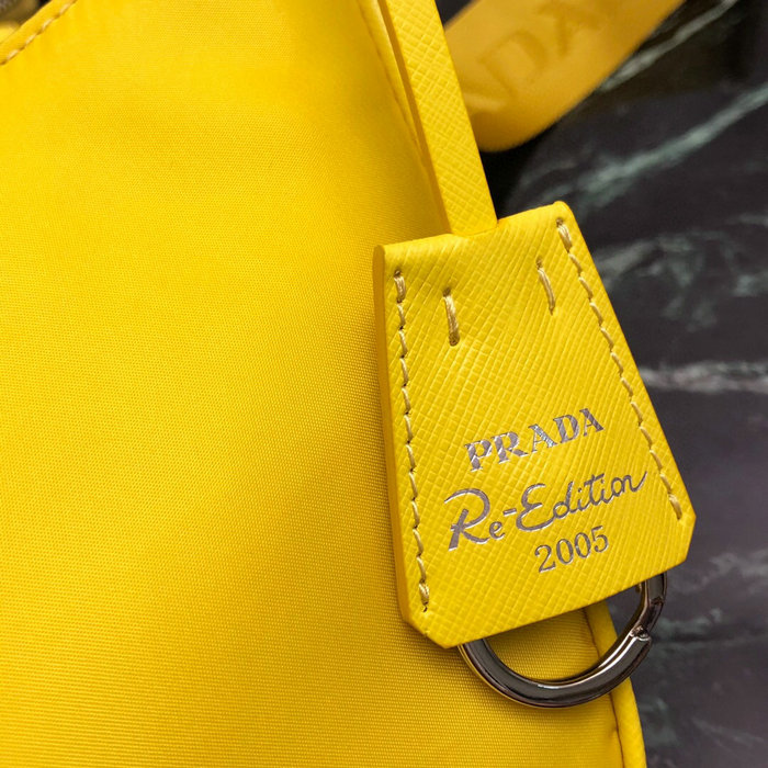 Prada Nylon Hobo Bag Yellow 1BH204