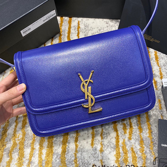 >YSL Solferino Medium Satchel Blue 634305