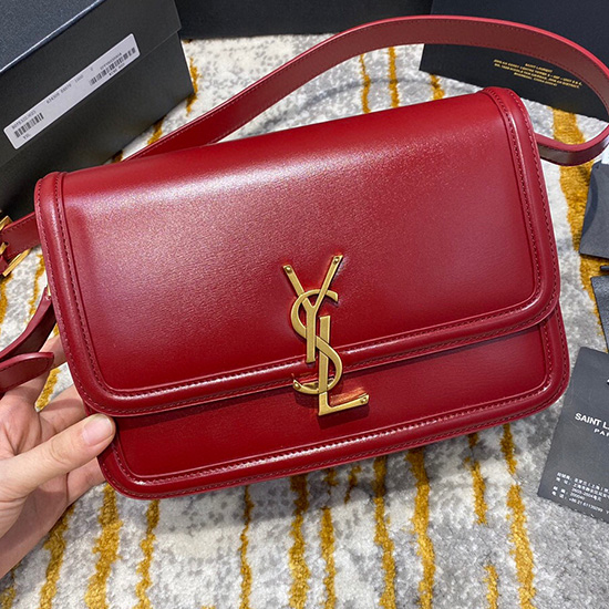 YSL Solferino Medium Satchel Red 634305