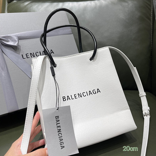 Balenciaga XXS Shopping Tote Bag White 572411