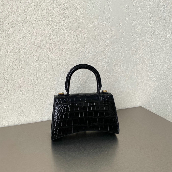 Balenciaga croc-effect leather Hourglass Top Handle Bag B59356B1