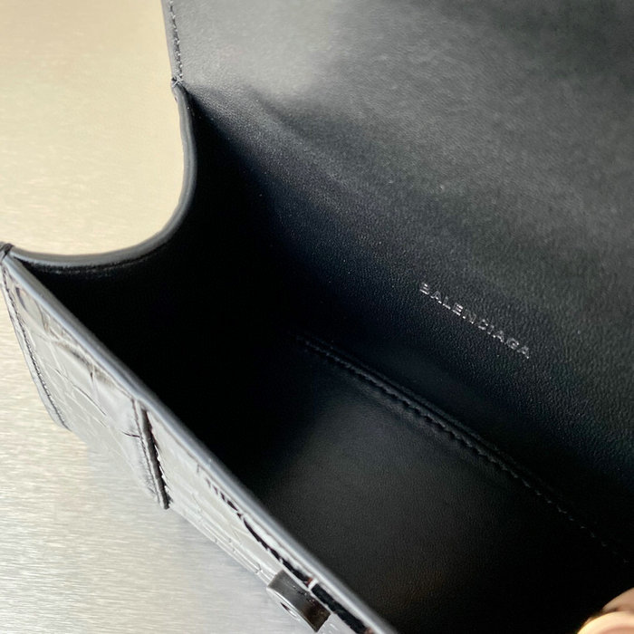 Balenciaga croc-effect leather Hourglass Top Handle Bag B59356B2