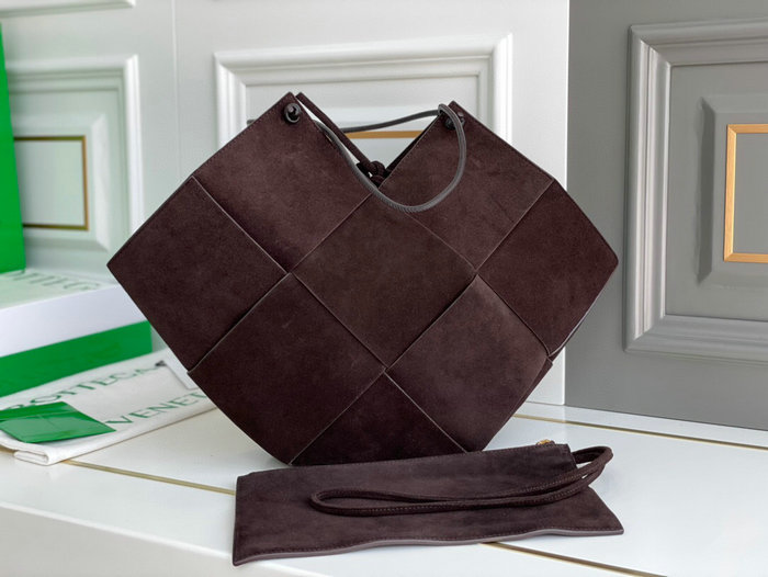 Bottega Veneta Intrecciato Suede Tote Bag Coffee B72901