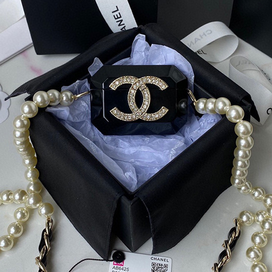 Chanel Airpods Case Pro Necklace Black AB642