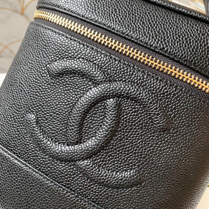 Chanel Caviar Leather CC Logo Coco Vanity Case Bag AS2169