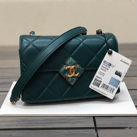 Chanel Lambskin Mini Flap Bag Green AS2633