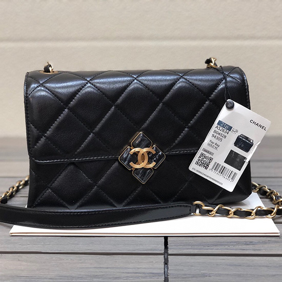 Chanel Lambskin Small Flap Bag Black AS2634