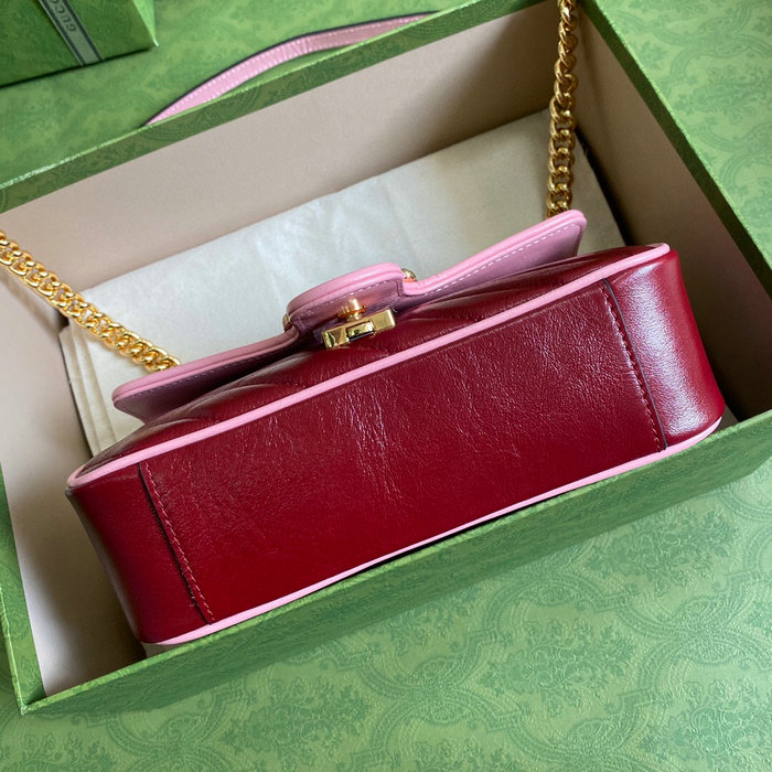 Gucci GG Marmont Matelasse Mini Bag Red 446744