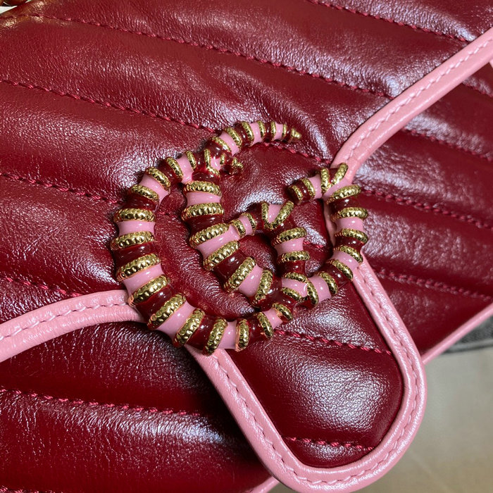 Gucci GG Marmont Matelasse Mini Bag Red 446744