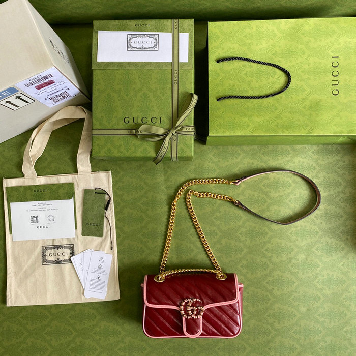 Gucci GG Marmont Matelasse Mini Bag Red 446744