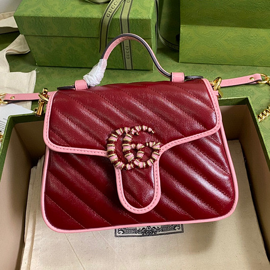 Gucci GG Marmont Mini Top Handle Bag Red 583571
