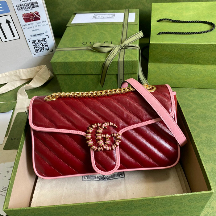 Gucci GG Marmont Small Shoulder Bag Red 443497