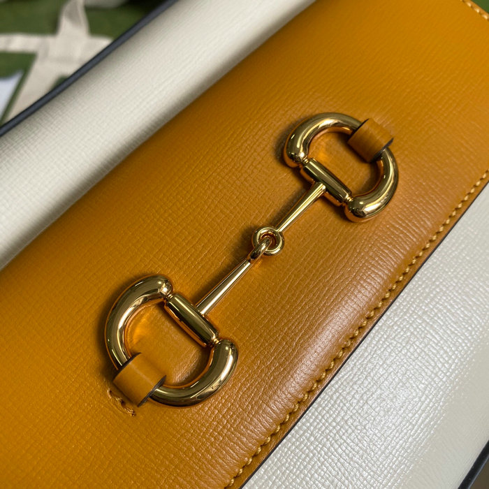 Gucci Horsebit 1955 Leather Small Shoulder Bag Yellow 645454