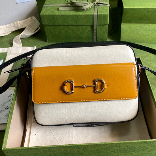 Gucci Horsebit 1955 Leather Small Shoulder Bag Yellow 645454