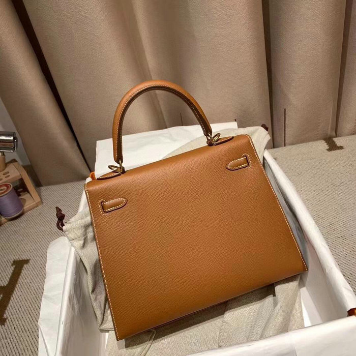 Hermes Epsom Leather Kelly Bag Brown HK283221