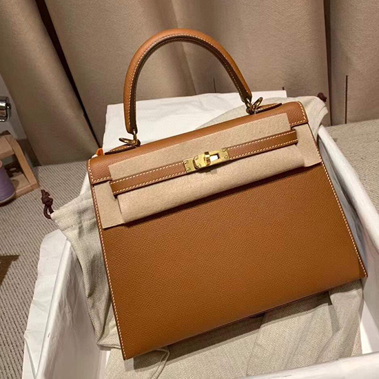 Hermes Epsom Leather Kelly Bag Brown HK283221