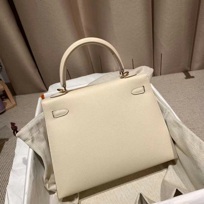 Hermes Epsom Leather Kelly Bag White HK283221